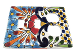 Talavera Switch Plates With Double Toggle Switch Slots And Double Outlets TDSPS004