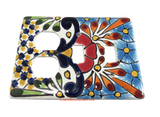 Talavera Switch Plates With Double Toggle Switch Slots And Double Outlets TDSPS004