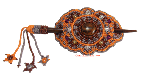 Beaded Hair Barrette Hand Made With Slide Stick Bhb001