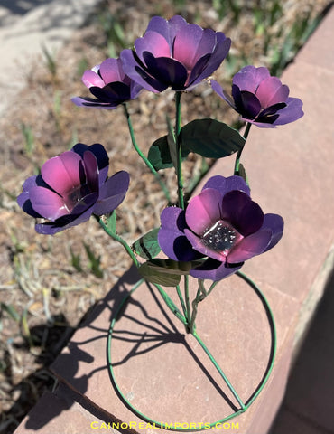 Yard Art Metal Flowers Sculpture 27"  MFLWRMM005