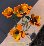 Yard Art Metal Flowers Sculpture 27"  MFLWRMM006