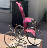 Metal Pig on Tricycle Pot Holder Garden - Yard Decor Sculpture MTACYS006