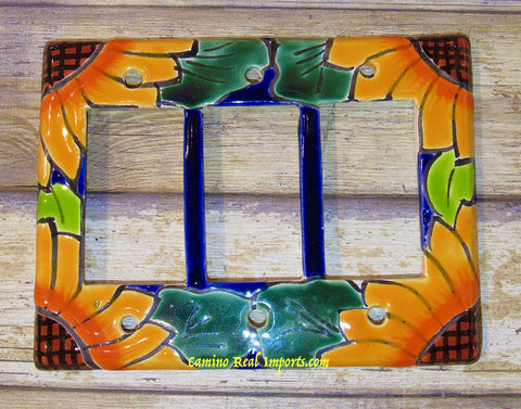 Talavera Pottery Triple Rocker Switch Plate T3RSP004