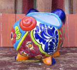 Mexican Talavera Pottery Pig Planter 9" TPSPT006