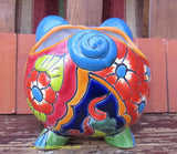 Mexican Talavera Pottery Pig Planter 9" TPSPT010