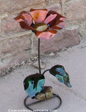Yard Art Metal Flowers Sculpture 16"  MFLWRMS001