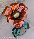 Yard Art Metal Flowers Sculpture 16"  MFLWRMS001