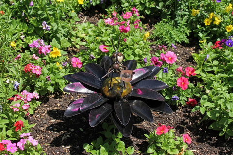 Yard Art Metal Flower on Spring with Music Ant 15"  MFSMA007