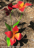 3 Metal Flowers Yard Or Garden Decor MRFB025