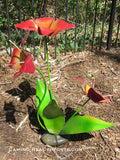 3 Metal Flowers Yard Or Garden Decor MRFB025