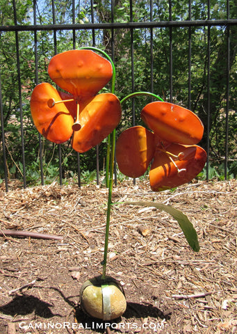 2 Metal Flowers Yard Or Garden Decor MRFB038