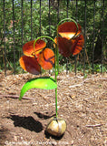 2 Metal Flowers Yard Or Garden Decor MRFB038