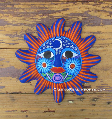Mexican Wall Decor Guerrero Pottery Sun Face GSF1012