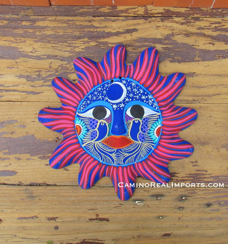 Mexican Wall Decor Guerrero Pottery Sun Face GSF1017