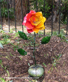 Metal Art Rose Flower Sculpture MFLW001