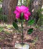 Yard Art Metal Rose Flower Sculpture MFLW003