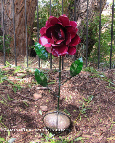 Metal Art Rose Flower Sculpture MFLW004
