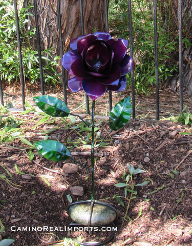 Yard Art Metal Rose Flower Sculpture MFLW007