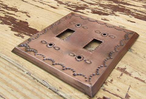 Mexican Tin Double Toggle Switch Plate Covers
