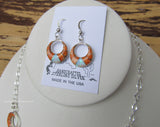 Sterling Silver Set Spiny Oyster Necklace and Matching Earring Set SSMES003