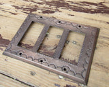 Mexican Tin Triple Rocker Switch Plate Covers