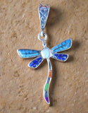 Sterling Silver Multi Stone Inlay Butterfly Pendant STSP0021