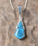 Sterling Silver Multi-Stone Turquoise and Opal Pendant STSP0026