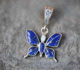 Sterling Silver Lapis Lazuli Butterfly Pendant STSP0028
