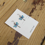 Sterling Silver Blue Topaz and Opal Earrings STER007