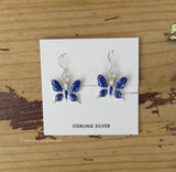 Sterling Silver Butterfly Lapis and Opal Inlay Earrings STER008