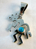 Sterling Silver Kokopelli Turquoise Pendant STSP011