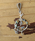 Sterling Silver Onyx and Opal Inlay Lizard Pendant STSP0045