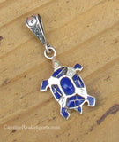 Sterling Silver Lapis Lazuli Inlay Turtle Pendant STSP0047