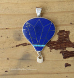 Sterling Silver Lapis Lazuli and Opal Inlay Hot Air Balloon Pendant STSP0052