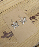 Sterling Silver Onyx and Opal Inlay Butterfly Earrings STER036