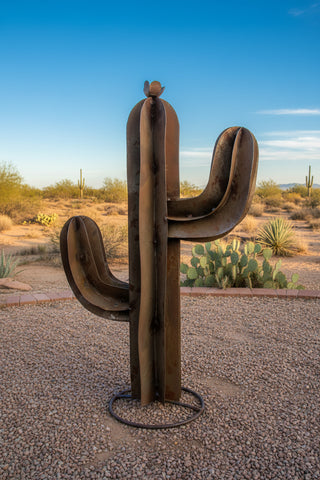 Garden Art Metal Rustic Cactus 26" MCTRS001