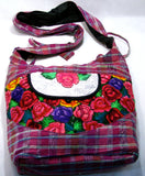 GUATEMALA PURSE HAND EMBROIDERED FLOWERS HOBO BAG X-LARGE GPL012