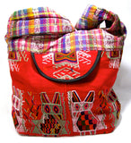 GUATEMALA PURSE HAND EMBROIDERED FLOWERS HOBO BAG X-LARGE GPL013