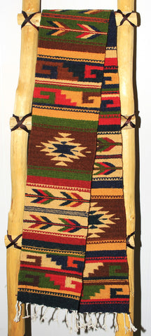 ZAPOTEC RUG 8" X 77" RUNNER WITH SOUTHWESTERN DESIGN  ZRR77-003