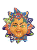 Mexican Wall Hanging Talavera Pottery Sun Face 8" TSF8006