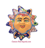 Mexican Wall Hanging Talavera Pottery Sun Face 8" TSF8013