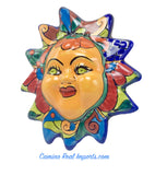 Mexican Wall Hanging Talavera Pottery Sun Face 8" TSF8017
