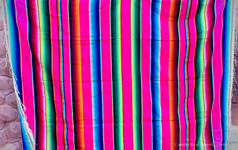 Mexican Sarape Rainbow Blanket XL 5' X 7' serape sarape SAB004
