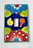 Mexican Talavera Pottery Single Toggle Switch Plate TTSP017