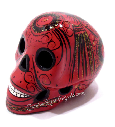 Day Of the Dead Hand Painted Clay Sugar Skull Caminorealimports.com