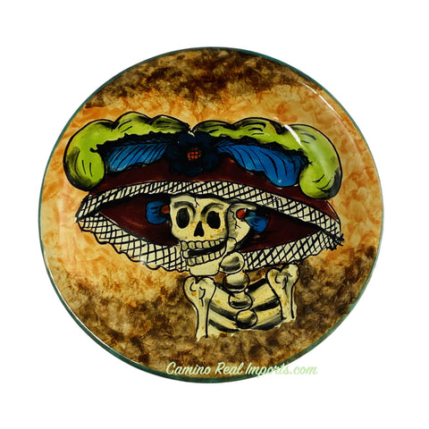 Mexican Wall Hanging Talavera "Catrina" Pottery Plate 8" TP8001