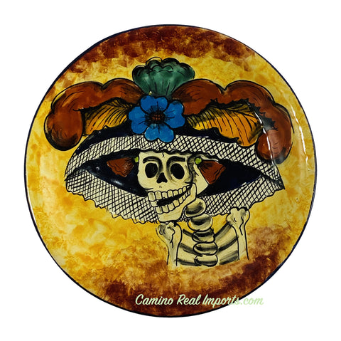 Mexican Wall Hanging Talavera "Catrina" Pottery Plate 8" TP8002