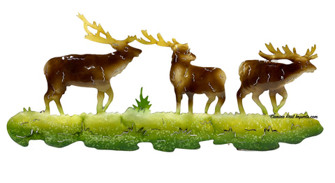 26" Wall Decor Metal 3 Elk MWHEk001
