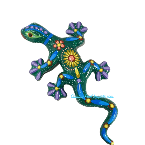 Guerrero Wall Hanging Gecko Lizard  Hand Painted Caminorealimports.com