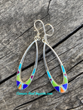 Sterling Silver Multi-stone Inlay Earrings STER010